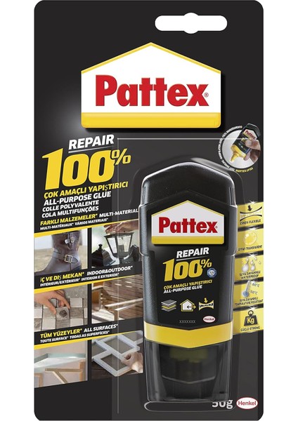 100 % Yapıştırıcı, Farklı Malzemelere Uygun Güçlü Yapıştırıcı, Iç ve Dış Onarımlar Için Çok Amaçlı Yapıştırıcı, Su ve Solvent Içermeyen Hızlı Yapıştırıcı, 1X50G
