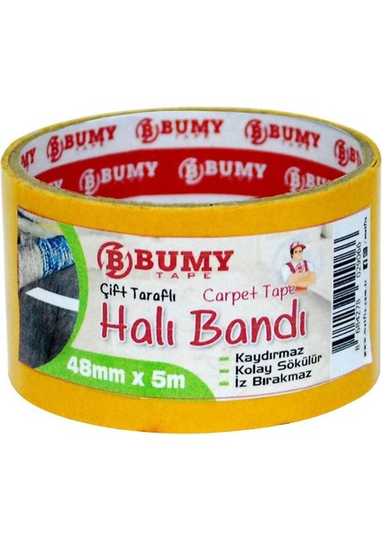 Taraflı Halı Bandı - 48 mm x 5 Mt/iz Bırakmaz - Kolay Sökülebilir