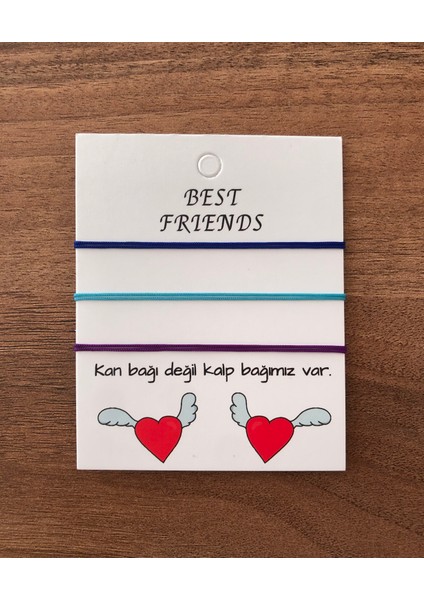 Üçlü Best Friends Basic Ip Bileklik (Lacivert-Mavi-Mor)