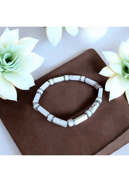 Havlit Bileklik Hematit Bileklik Doğal Taş Bileklik Beyaz Gri Bileklik modelleri