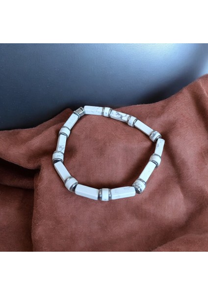 Havlit Bileklik Hematit Bileklik Doğal Taş Bileklik Beyaz Gri Bileklik fırsatları