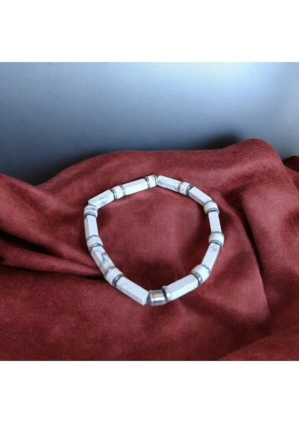 Havlit Bileklik Hematit Bileklik Doğal Taş Bileklik Beyaz Gri Bileklik indirimleri