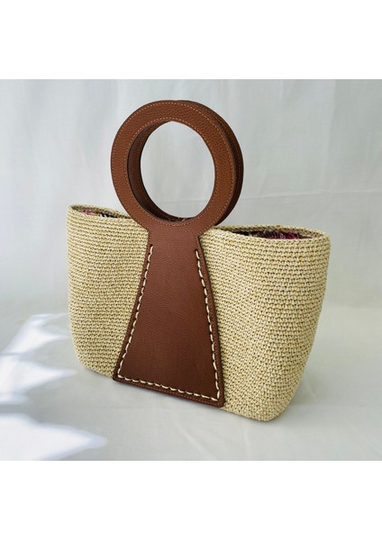 Handmade Deri Aksesuarlı El Çantası