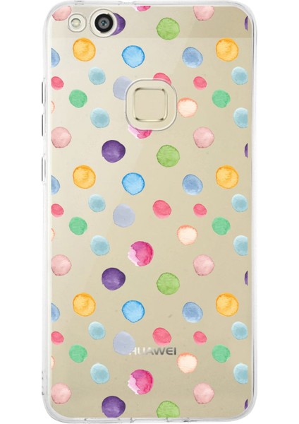Huawei P10 Lite ile Uyumlu 1mm Slim Fit Water Color 6 Baskılı Şeffaf Kılıf