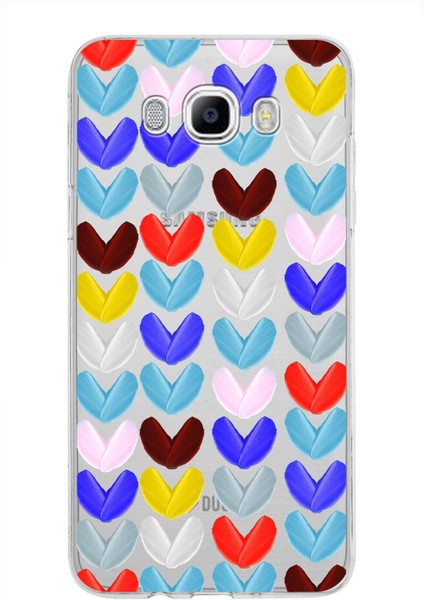 Samsung Galaxy J7 2016 ile Uyumlu 1mm Slim Fit Water Color 1 Baskılı Şeffaf Kılıf
