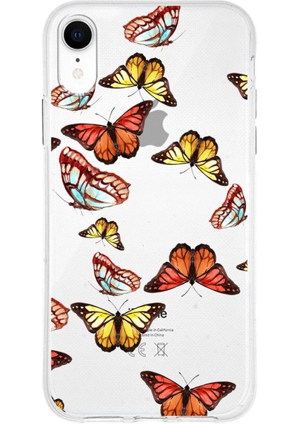 Apple iPhone Xr ile Uyumlu 1mm Slim Fit Water Color 2 Baskılı Şeffaf Kılıf