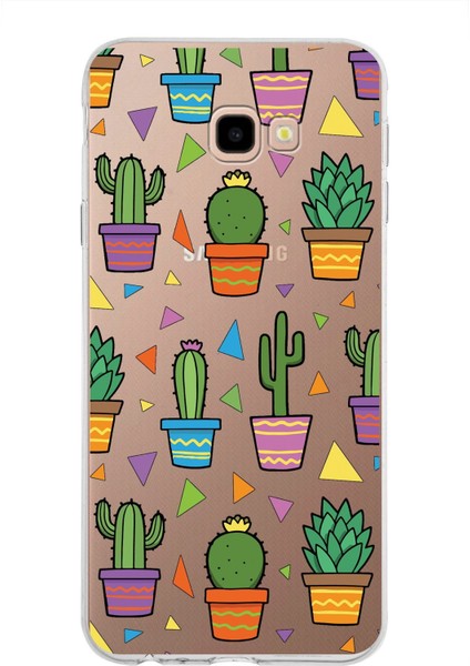 Samsung Galaxy J4 Plus ile Uyumlu 1mm Slim Fit Water Color 4 Baskılı Şeffaf Kılıf