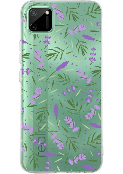 Realme C11 ile Uyumlu 1mm Slim Fit Water Color 3 Baskılı Şeffaf Kılıf