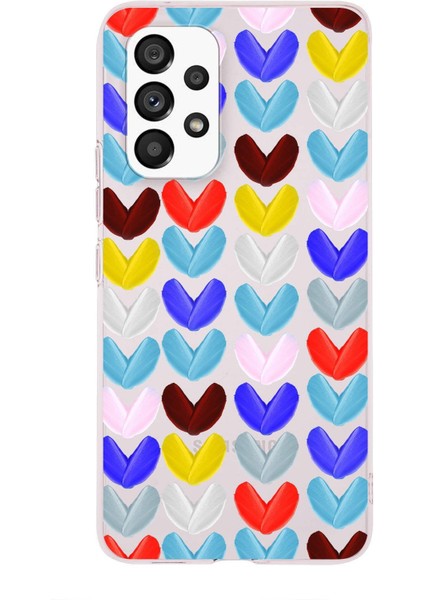Samsung Galaxy A23 ile Uyumlu 1mm Slim Fit Water Color 1 Baskılı Şeffaf Kılıf