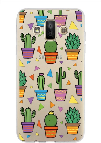 Samsung Galaxy J7 Duo ile Uyumlu 1mm Slim Fit Water Color 4 Baskılı Şeffaf Kılıf