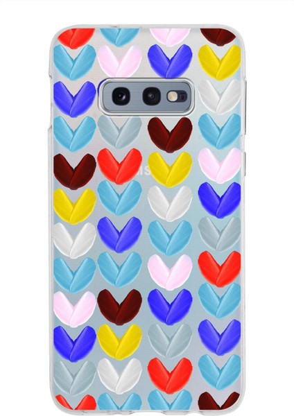 Samsung Galaxy S10E ile Uyumlu 1mm Slim Fit Water Color 1 Baskılı Şeffaf Kılıf