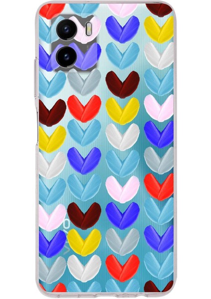 Vivo Y15S ile Uyumlu 1mm Slim Fit Water Color 1 Baskılı Şeffaf Kılıf