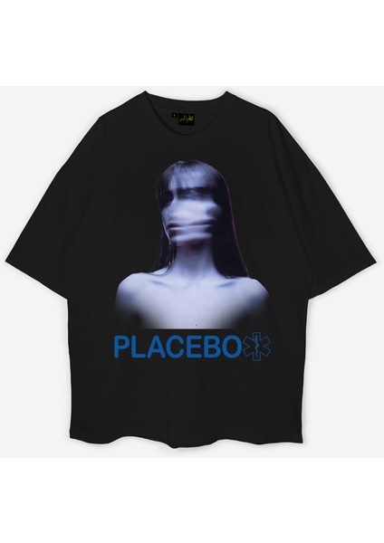 Placebo Baskılı Kadın Oversize Pamuklu Tshirt