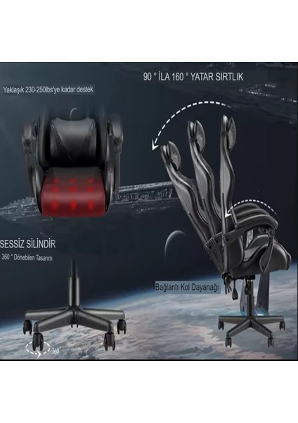 Kırmızı Desen Profesyonel Oyuncu Koltuğu Gaming Kol Ayarlı Yönetici Ofis Koltuğu Sandalyesi modelleri