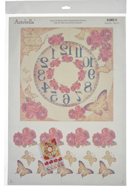 Extra Büyük Kolay Transfer Koyu Zemin 33X48 cm 1637K