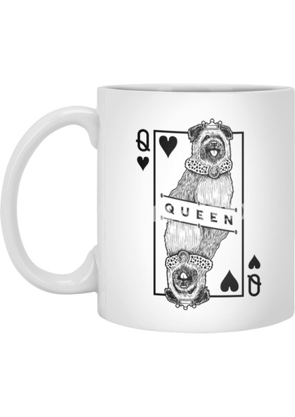 Pyrenean Shepherd Queen Of Hearts Funny Sheepdog Lover Beyaz Kupa