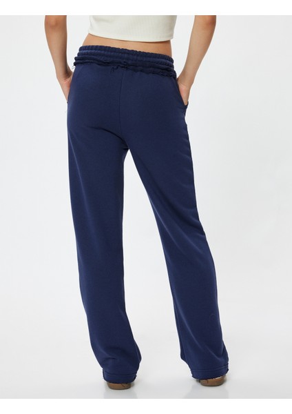 Oversize Eşofman Altı Bol Paça Beli Bağcıklı Fırfır Detaylı Cepli fırsatları