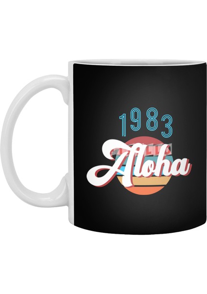 Retro Vintage Summer Aloha 1983 Beyaz Kupa