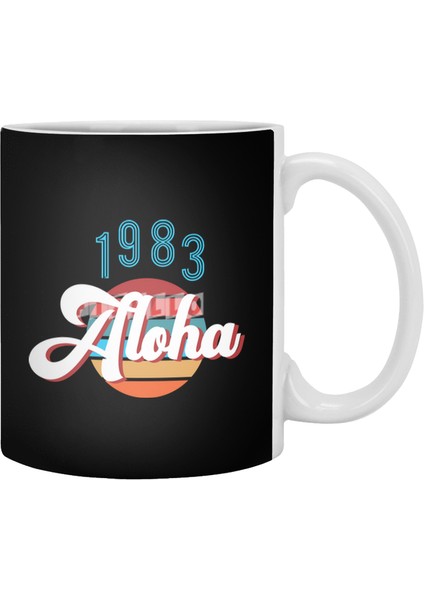 Retro Vintage Summer Aloha 1983 Beyaz Kupa