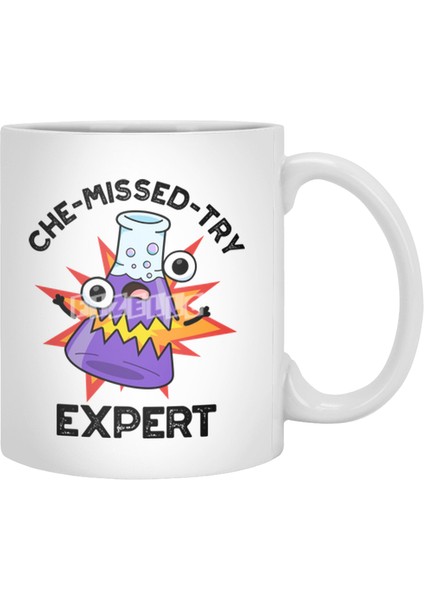 Che-Missed-Try Funny Science Chemistry Pun Beyaz Kupa