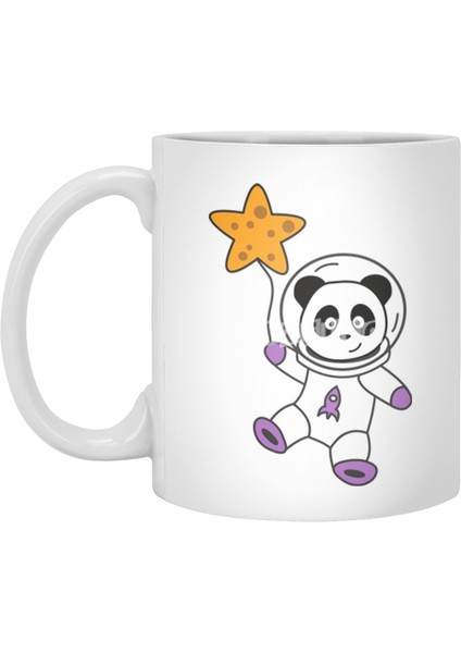 Astronauts Pandas Planet Earth Space Star Beyaz Kupa