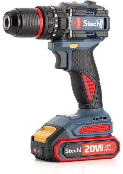 2 Stech SX22 Akülü Darbeli Matkap 20V 2.0AH (Çift Akülü) 2 Yıl Takım Çantalı 2.0 - 2.4 Ah 20 Volt D