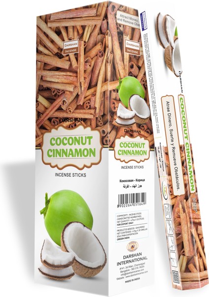 Darshan Cinnamon Coconut Tütsü 1 Box (6 Paket)