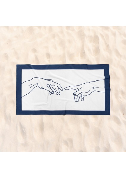 Hands / The Creation Of Adam Plaj Havlusu - Pamuk
