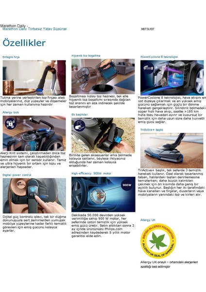 Çift Başlıklı ve Turbo Fırça Yüksek Emiş Gücüne Sahip Toz torbasız Süpürge 900W ^^Özel Lambader Hediyeli^^