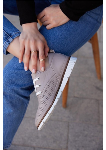 Kadın Yeşil Deri Sneaker Spor Ayakkabı modelleri