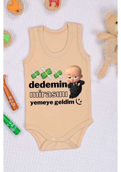 Dedemin Mirasını Yemeye Geldim Baskılı Çıtçıt Body Zıbın