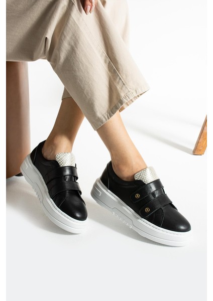 Kadın Hakiki Deri Sneaker Siyah