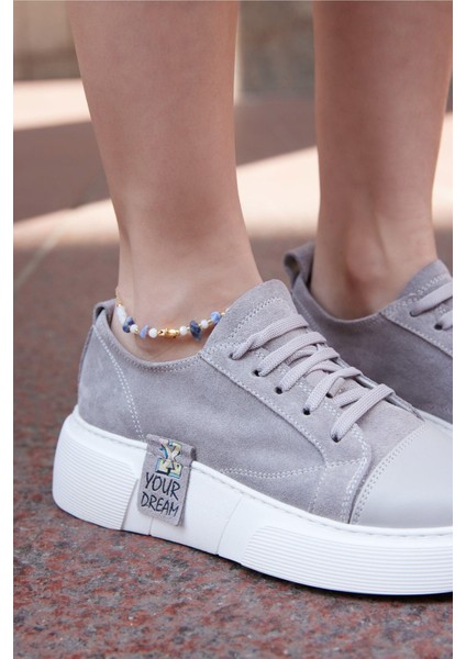 Kadın Deri Sneaker Gri