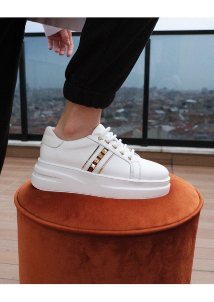 Kadın Deri Sneaker Beyaz modelleri