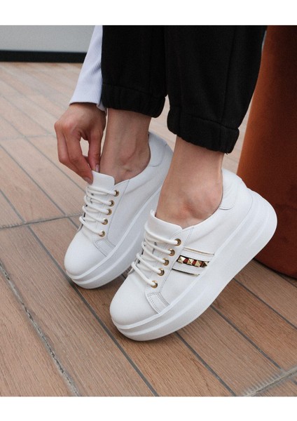 Kadın Deri Sneaker Beyaz fırsatları