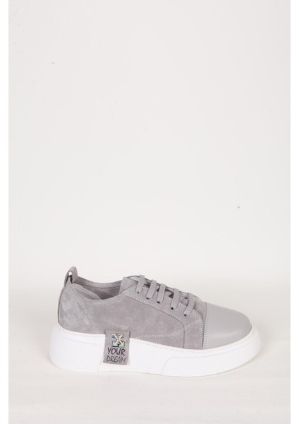 Kadın Deri Sneaker Gri indirimleri