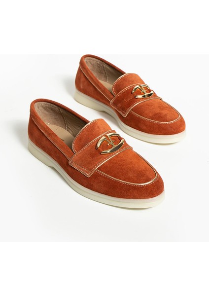 Kadın Hakiki Deri Babet Turuncu modelleri