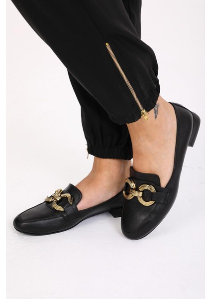 Kadın Deri Loafer Taba
