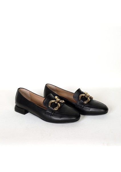 Kadın Deri Loafer Taba