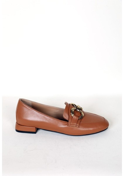 Kadın Deri Loafer Taba