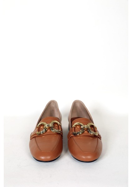 Kadın Deri Loafer Taba