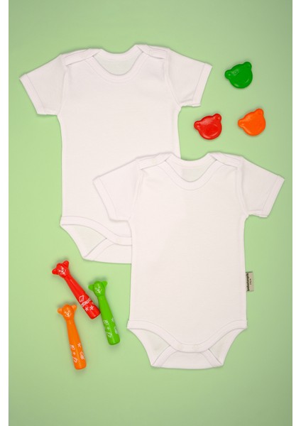 Pamuk Kısa Kollu 2'li Paket Çıt Çıt Body Zıbın
