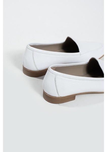 Kadın Hakiki Deri Babet Beyaz fırsatları