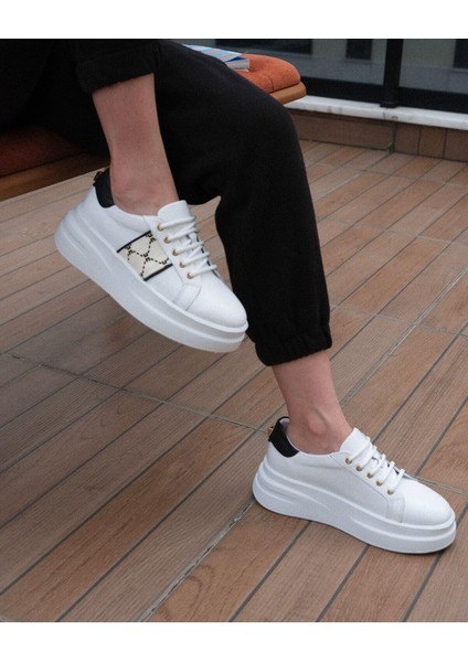 Kadın Hakiki Deri Aksesuar Detaylı Sneaker