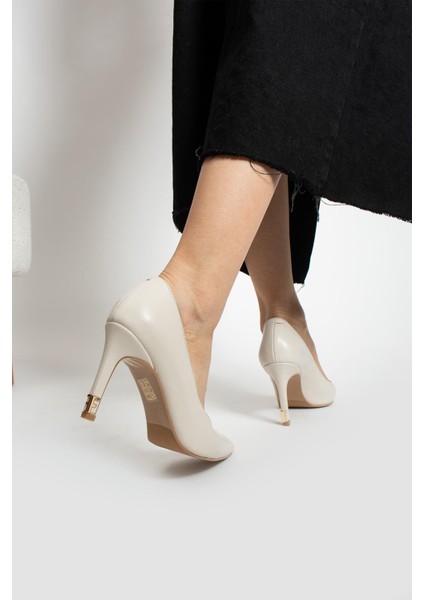 Kadın Hakiki Deri Stiletto Krem fiyatları