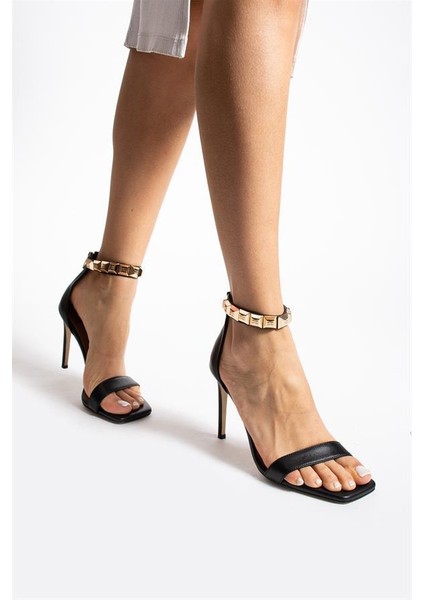 Kadın Siyah Hakiki Deri Bilek Detaylı Topuklu Ayakkabı Siyah fiyatları