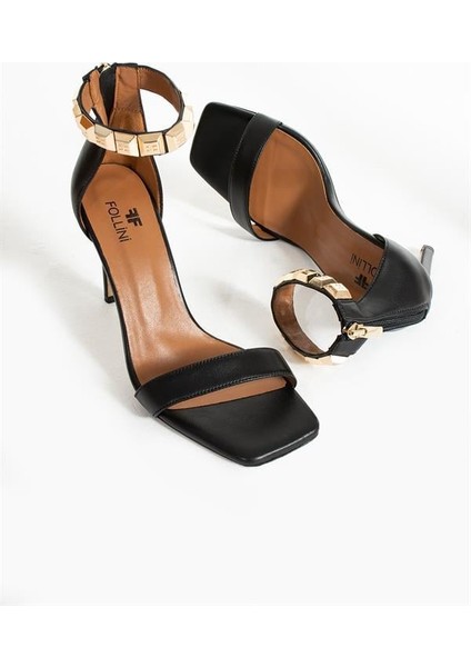 Kadın Siyah Hakiki Deri Bilek Detaylı Topuklu Ayakkabı Siyah modelleri