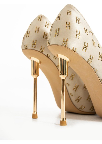 Kadın Hakiki Deri Stiletto Krem