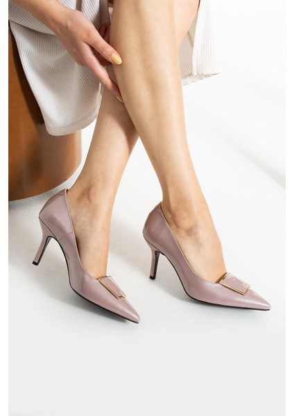 Kadın Hakiki Deri Stiletto Lila
