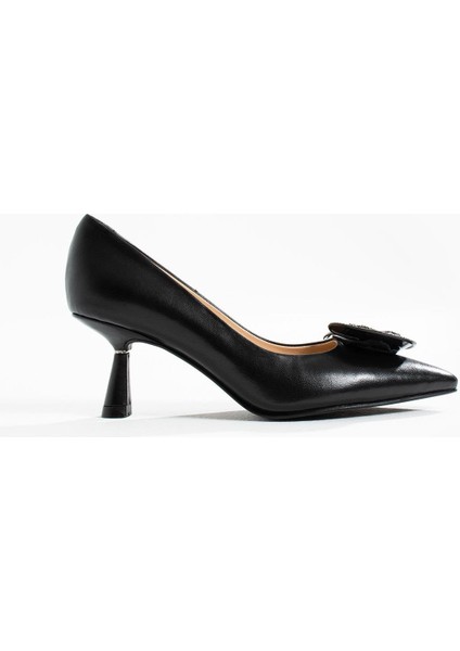 Kadın Hakiki Deri Stiletto Siyah